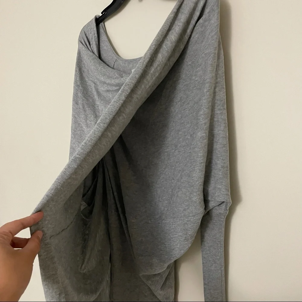 ALLSAINTS'ITAT' ASYMMETRICAL SWEATSHIRT GRAY sz S - Picture 5 of 7